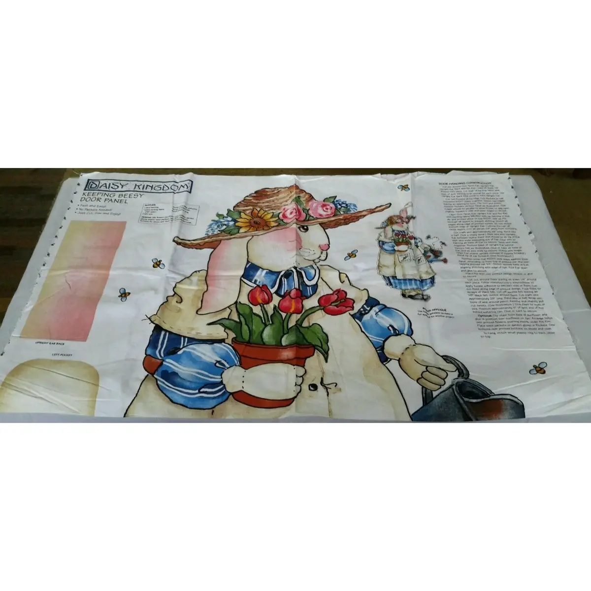 Daisy Kingdom Keeping Beesy Door Panel Fabric Simon & Schuster Bunny Rabbit 3833 1
