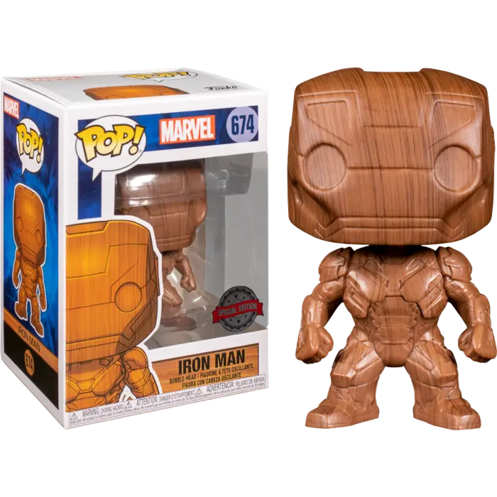Funko Pop! Marvel #674 - Iron Man (Wood Finish) Exclusive Vinyl Figure Last One! 1