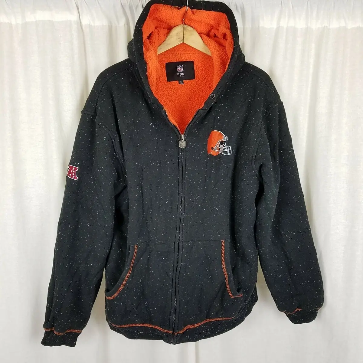 Vintage Cleveland Browns Pro Line Nfl Full Zip Hoodie Sweatshirt Jacket Mens L 1