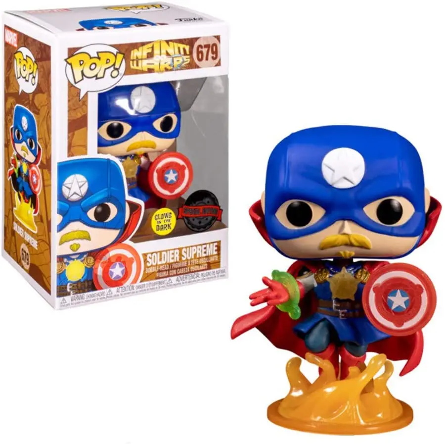 Funko Pop! Marvel #679 - Infinity Warps - Soldier Supreme (Glows In The Dark) Exclusive Vinyl Figure Last One! 1