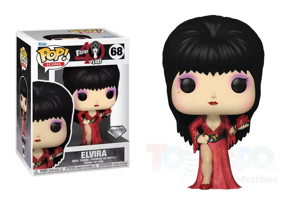Funko Pop! Icons #68 - Elvira: 40 Years - Elvira (Diamond Collection) Vinyl Figure (57418) Low Stock 1