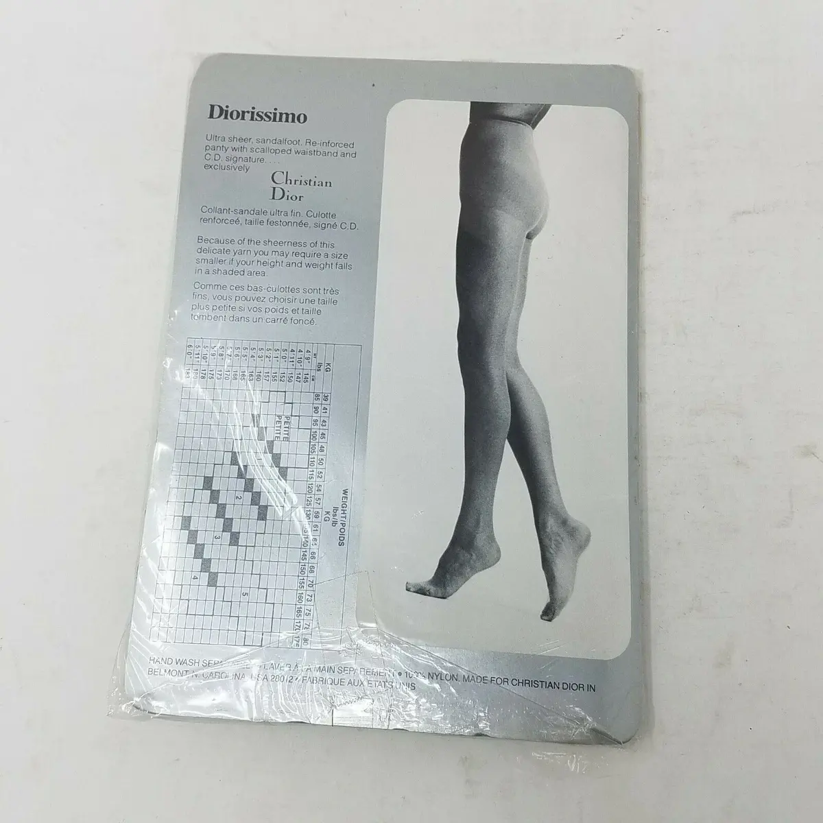Christian Dior Diorissimo Sheer Pantyhose Nylons Stockings Womens Petites Usa 2