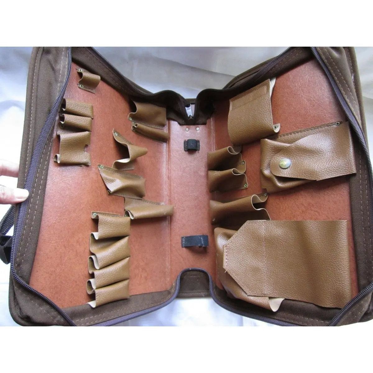 Vintage Make-Up Avon Mary-Kay Salesman Sample Canvas Bag Tote Case Dentist Art 1