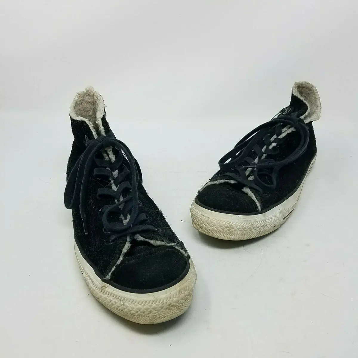 Converse Leather Shearling All Star Chuck Taylor Hi Tops Sneakers Shoes Womens 8 1
