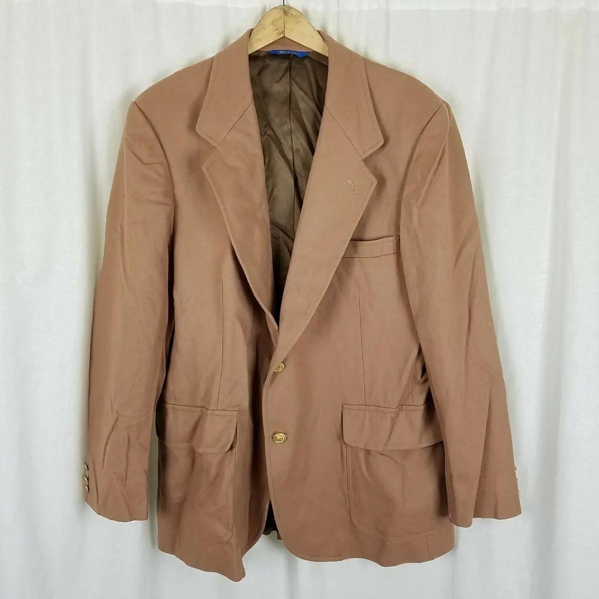Pendleton 100% Wool Camel Colored Sport Coat Suit Jacket Blazer Mens 44 Vintage 1