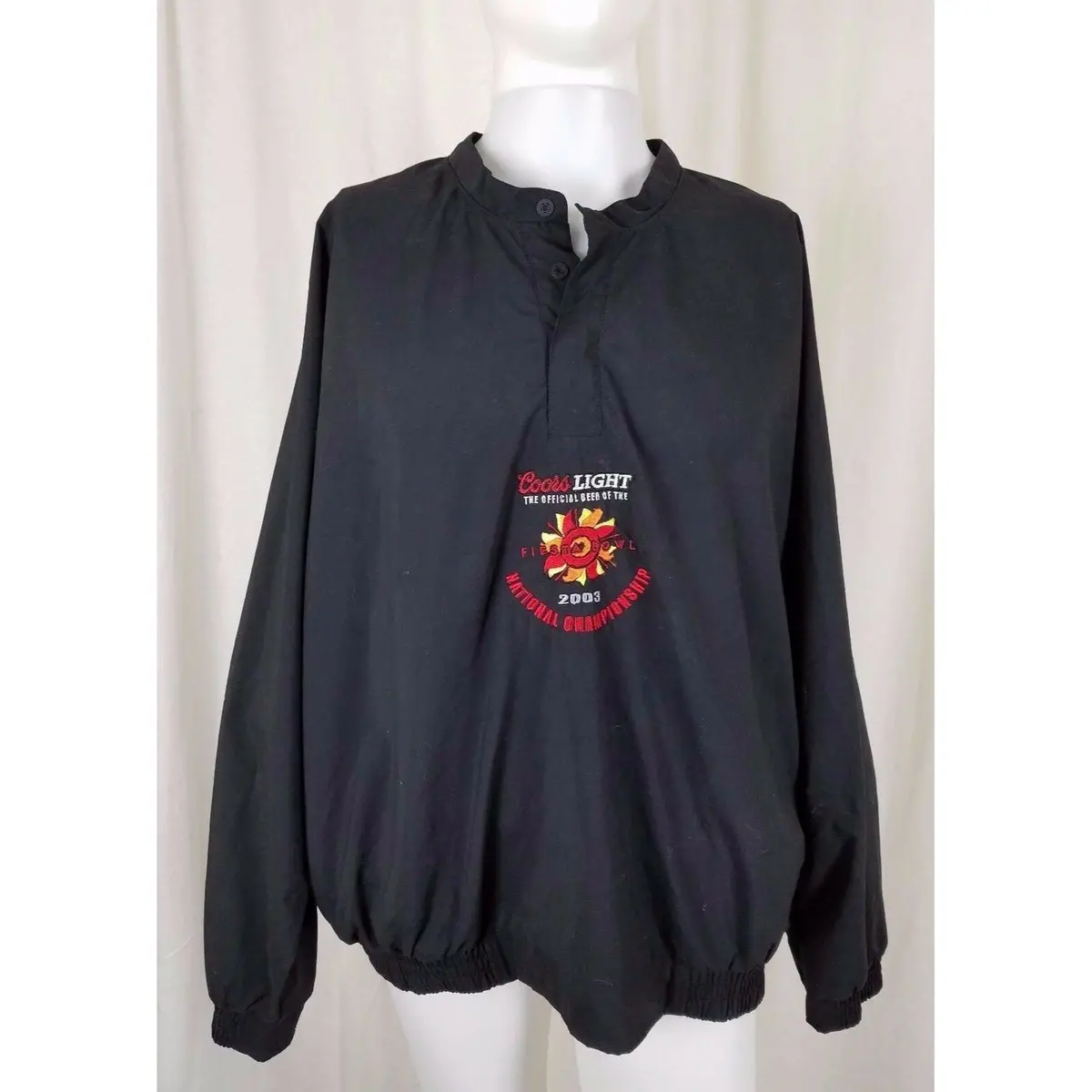 2003 Fiesta Bowl Coors Light Nike Golf Collarless Pullover Rain Jacket Mens Xl 1