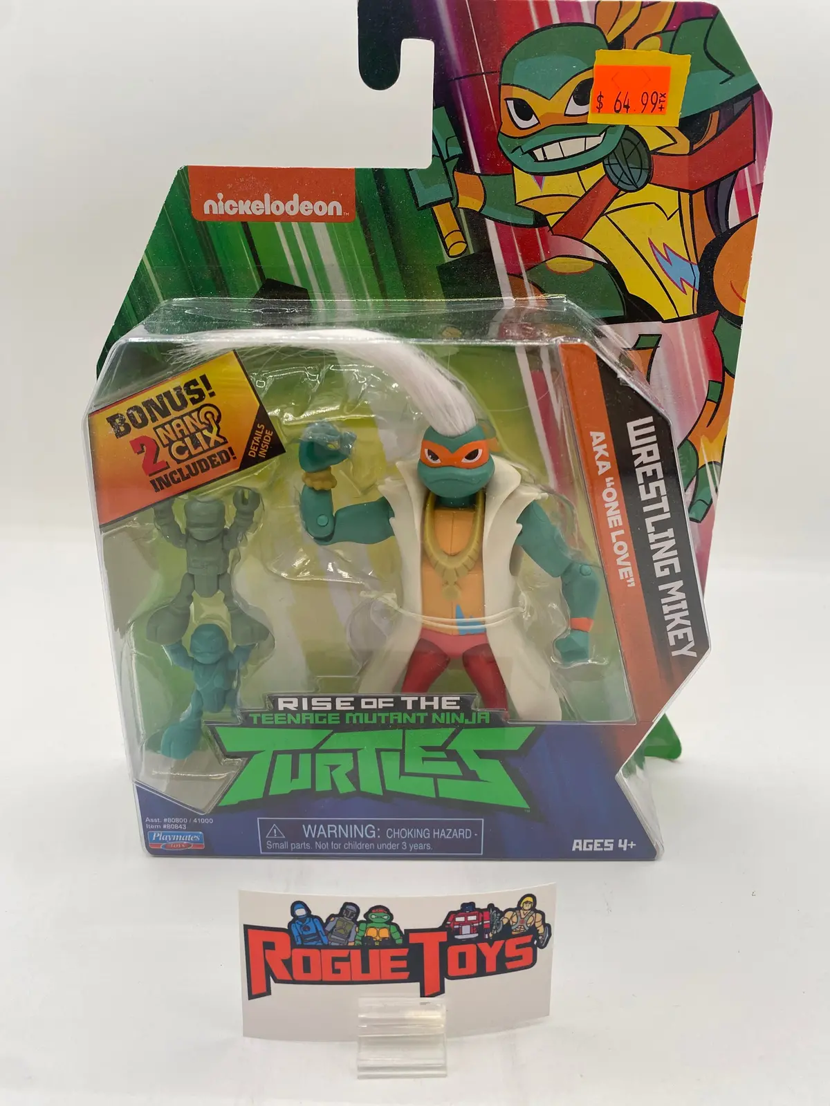 Playmates Nickelodeon Rise Of The Teenage Mutant Ninja Turtles Wrestling Mikey Aka “One Love” 1