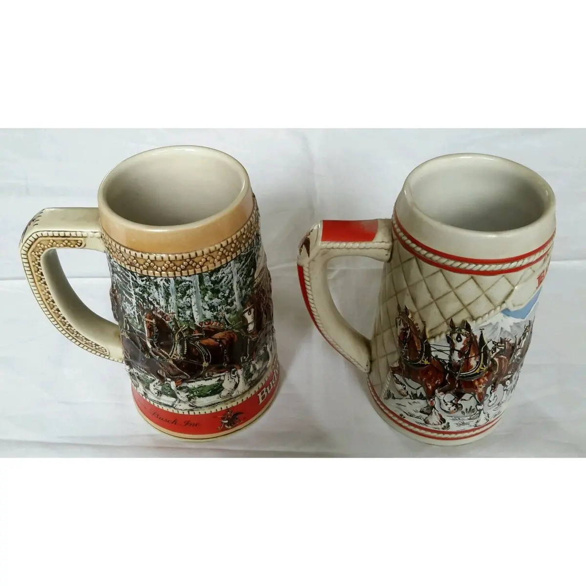 Numbered Avon Large Steins Budweiser Beer A/C Series Ceramarte Brazil Lot Of 2 1
