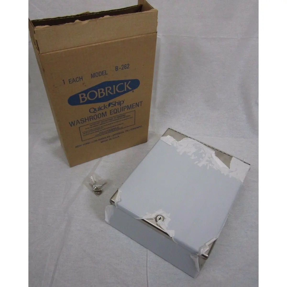 Bobrick B-262 Surface Mounted Washroom Paper Towel Dispenser Holder Metal Silver 1
