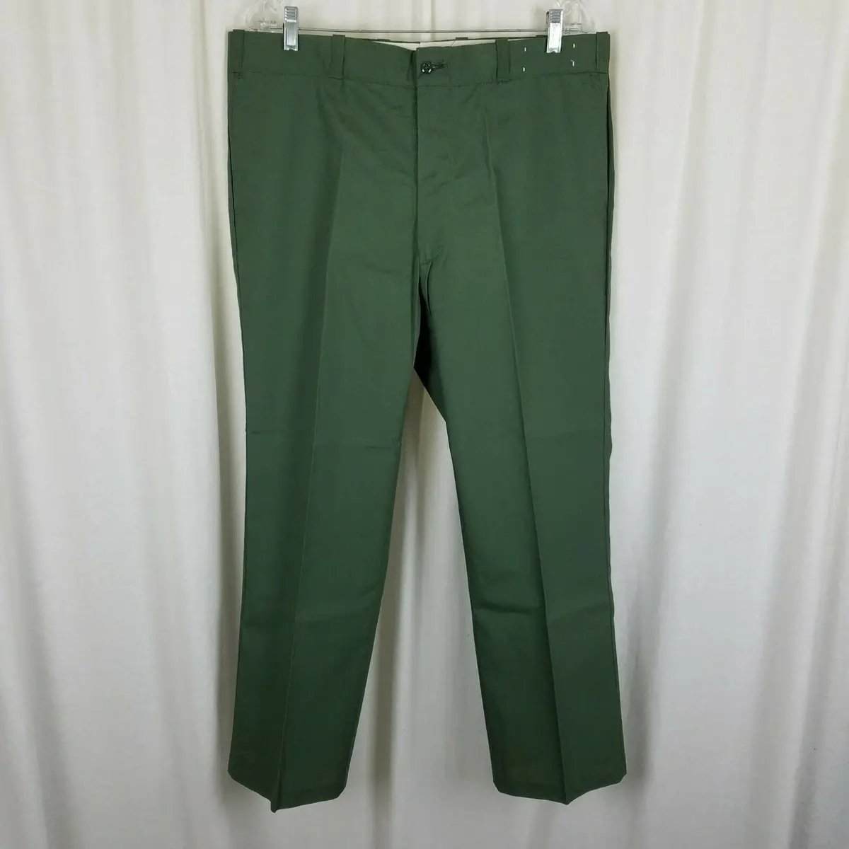 Vintage Sears Work Leisure Pants Full Fit Perma-Prest Mens 38X28 70S Usa Green 1
