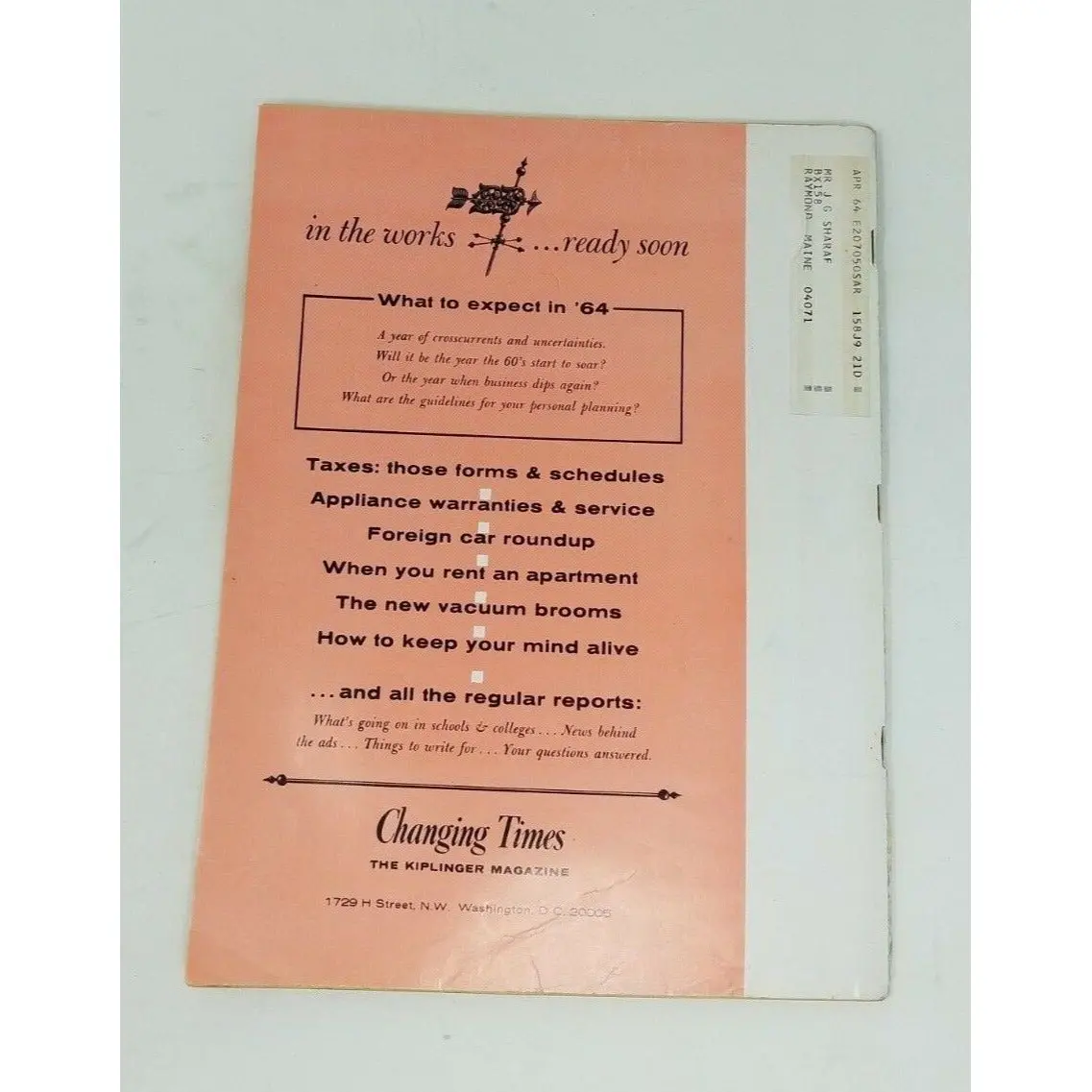 Vintage Dec 1963 Changing Times Kiplinger Magazine Cars Colleges Social Security 2