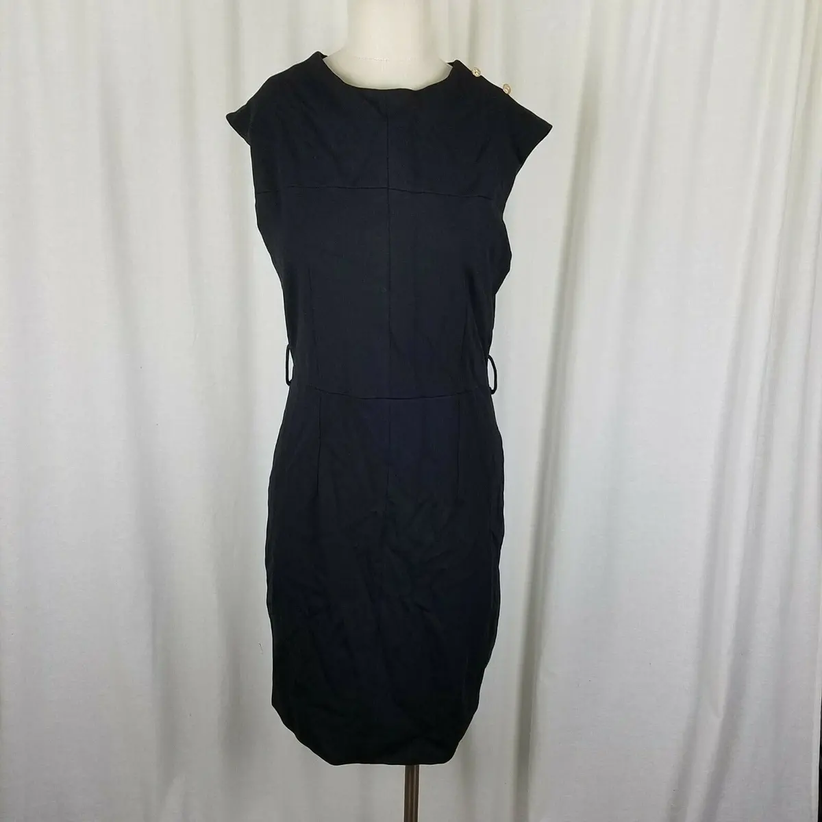 Tyler Boe Viscose Sheath Cap Sleeves Little Black Dress Womens M Stretch Fitted 1