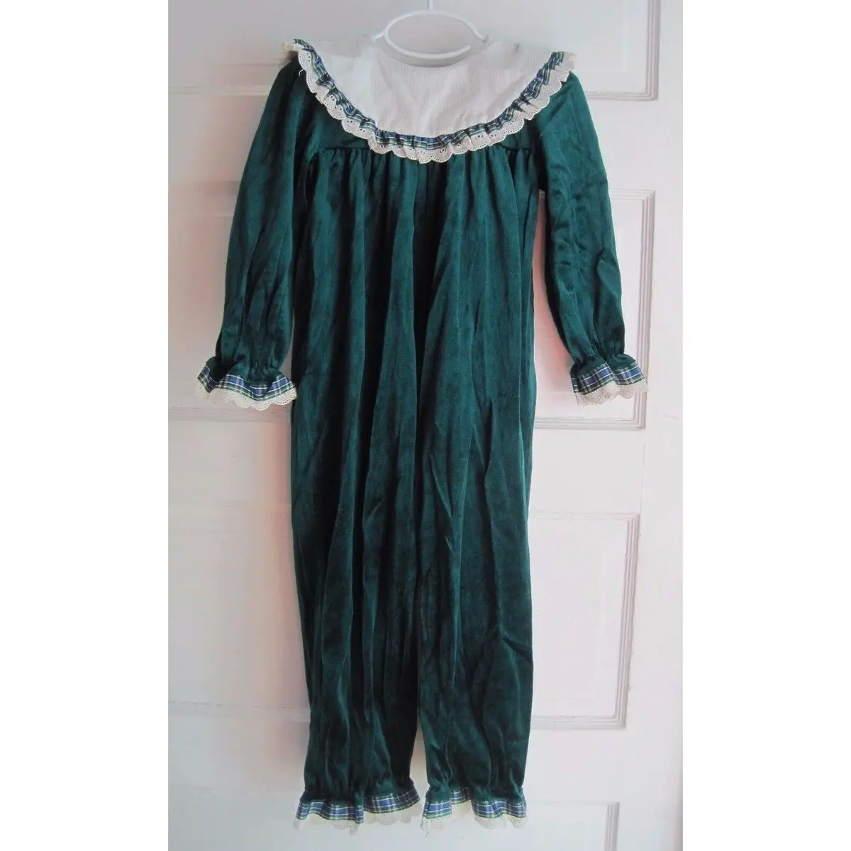 Vintage Good Lad Velvet Ruffled Yolk Jumper Romper Jumpsuit One Piece Girls 4T 1