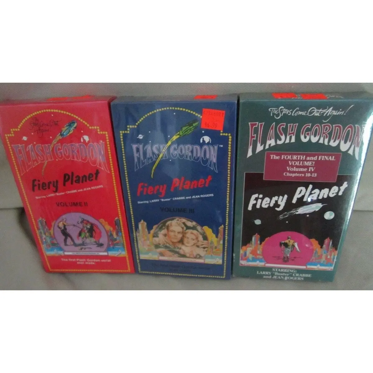 Nos Lot 3 Flash Gordon Fiery Planet Vhs New Sealed Volumes Ii Iii Iv "Buster" 1
