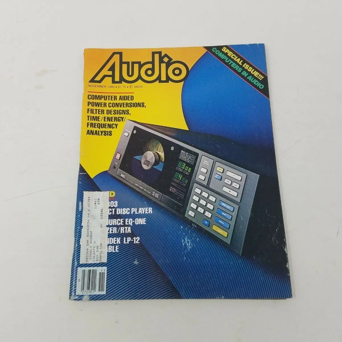 Vintage November 1983 Audio Magazine High Fidelity Electronics Advertisements 1