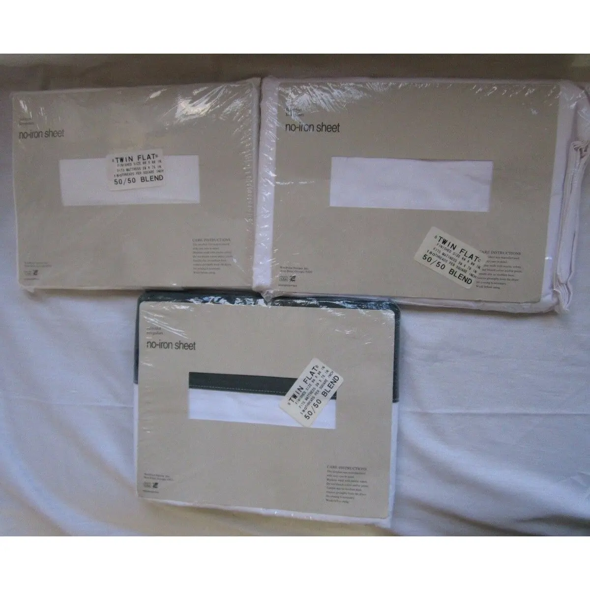 West Point Stevens 180 Threads Twin Flat Sheets 50/50 Usa Vintage Nos Lot Of 3 1