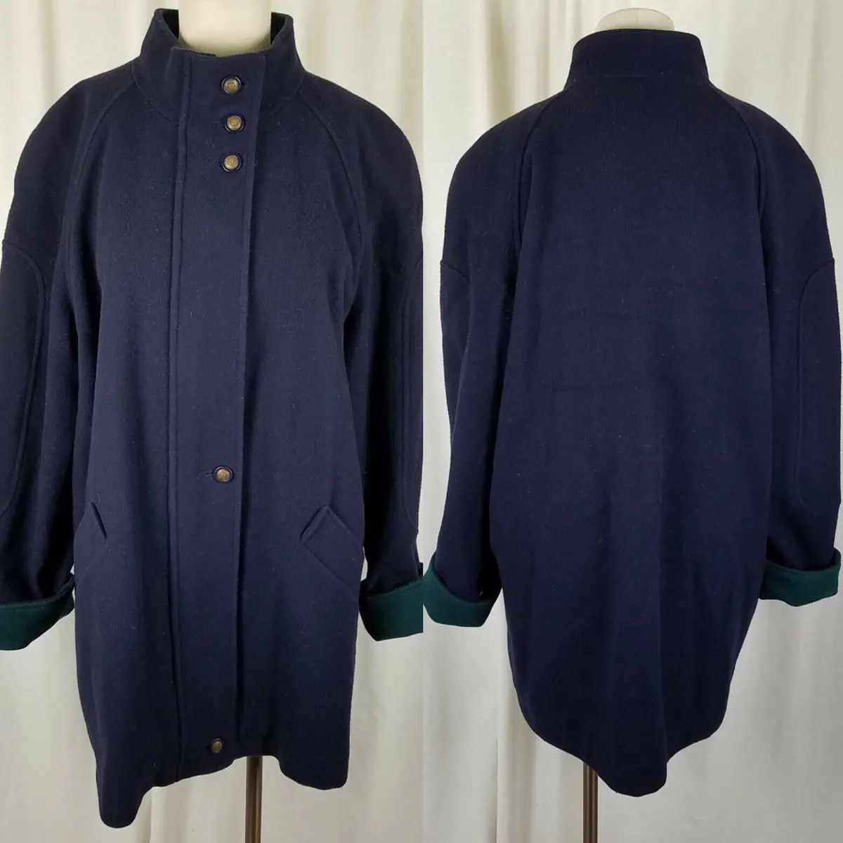 Vintage Mackintosh Wool Peacoat Car Coat Jacket Womens 12 Usa 90S Colorblock 1