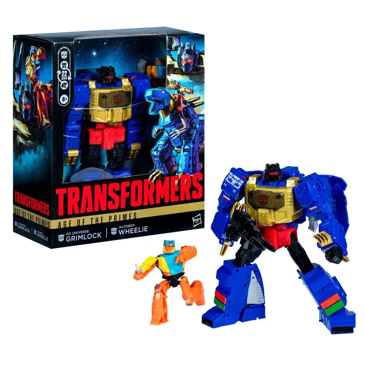 Transformers: Age Of The Primes - Leader Class G2 Universe Grimlock & Autobot Wheelie Figures G0487 1