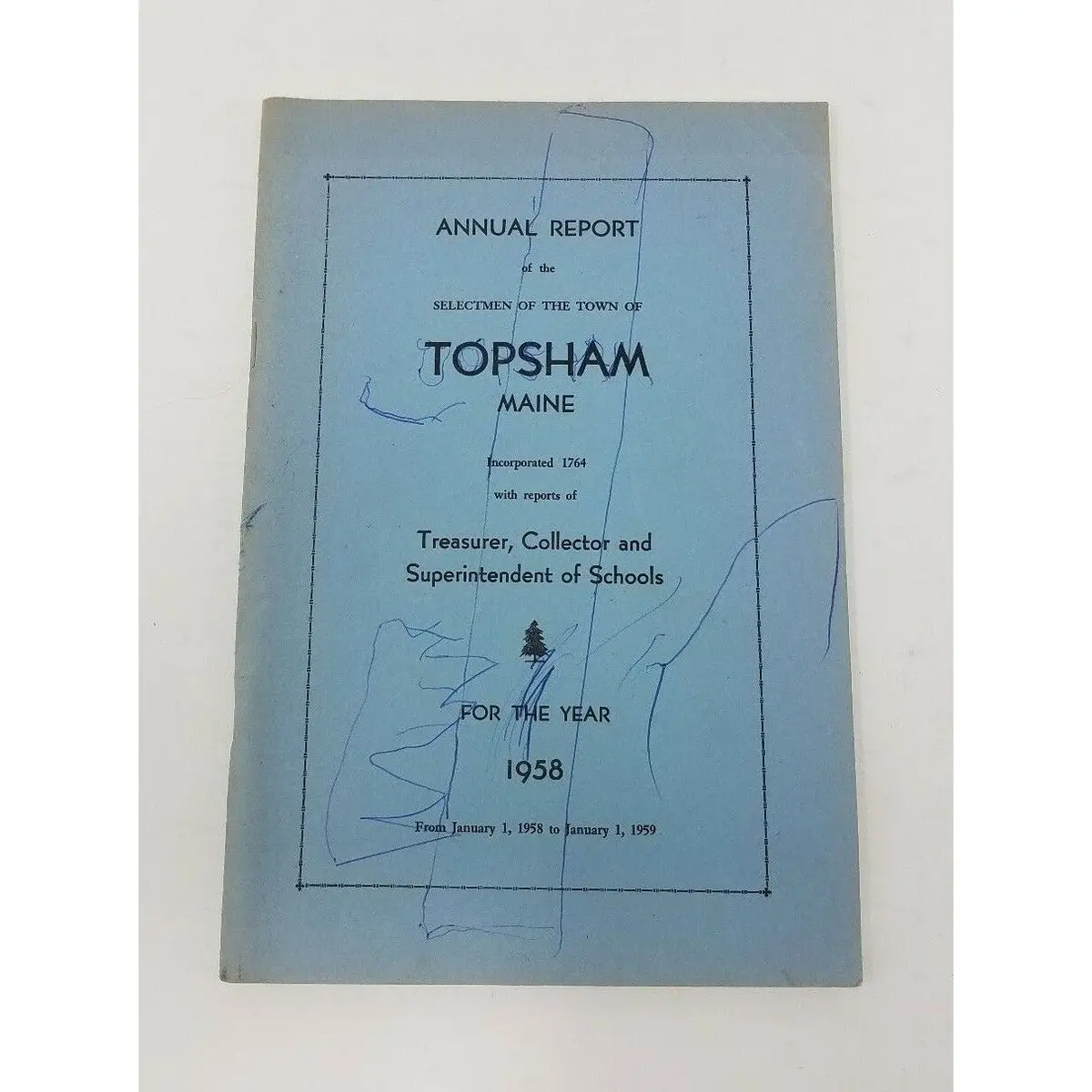 Annual Report Town Selectman Of Topsham Maine Year Ending 1958 Cumberland County 1