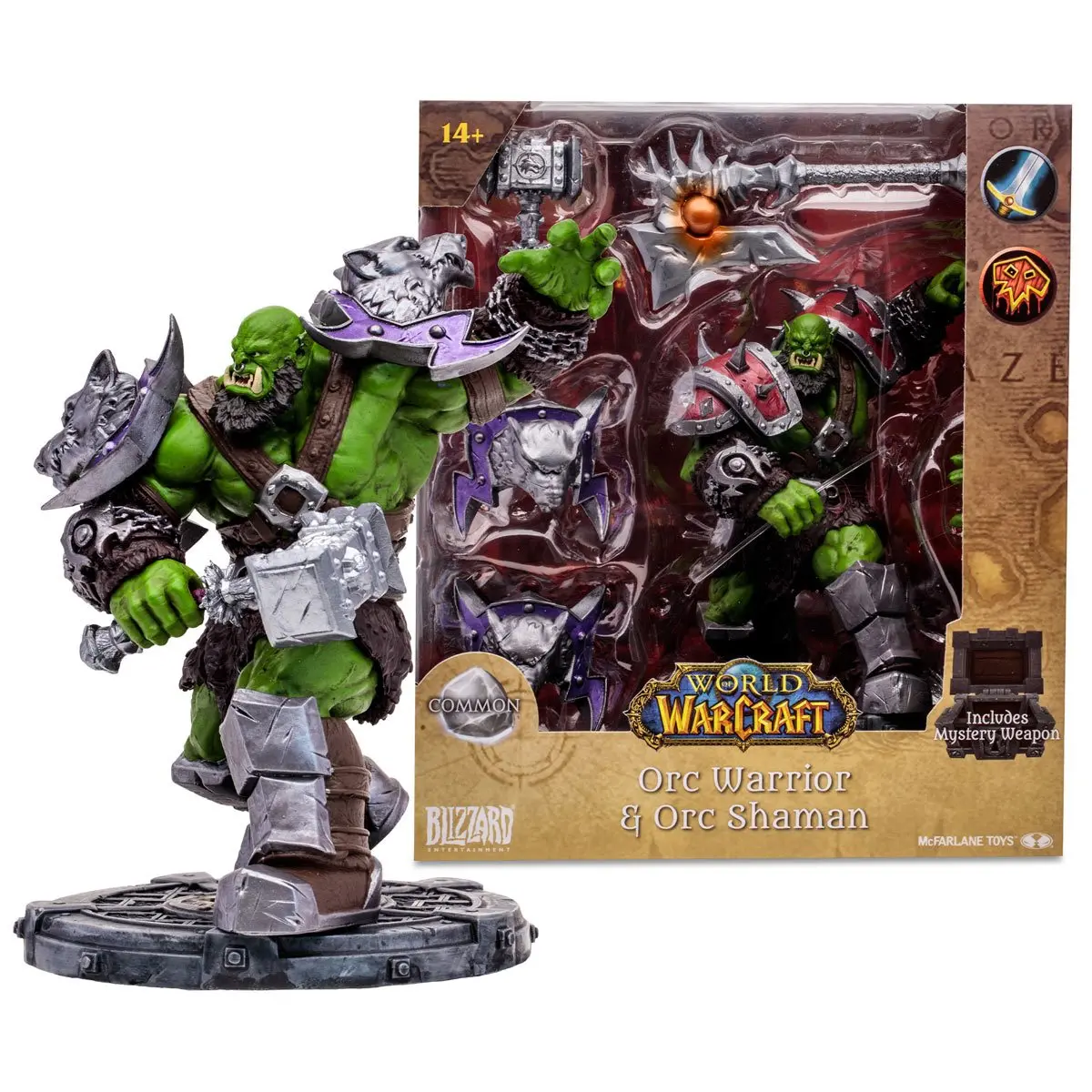 Mcfarlane Toys - World Of Warcraft (Wave 1) Orc Warrior Shaman Common 1:12 Scale Posed Figure 16671 Low Stock 1