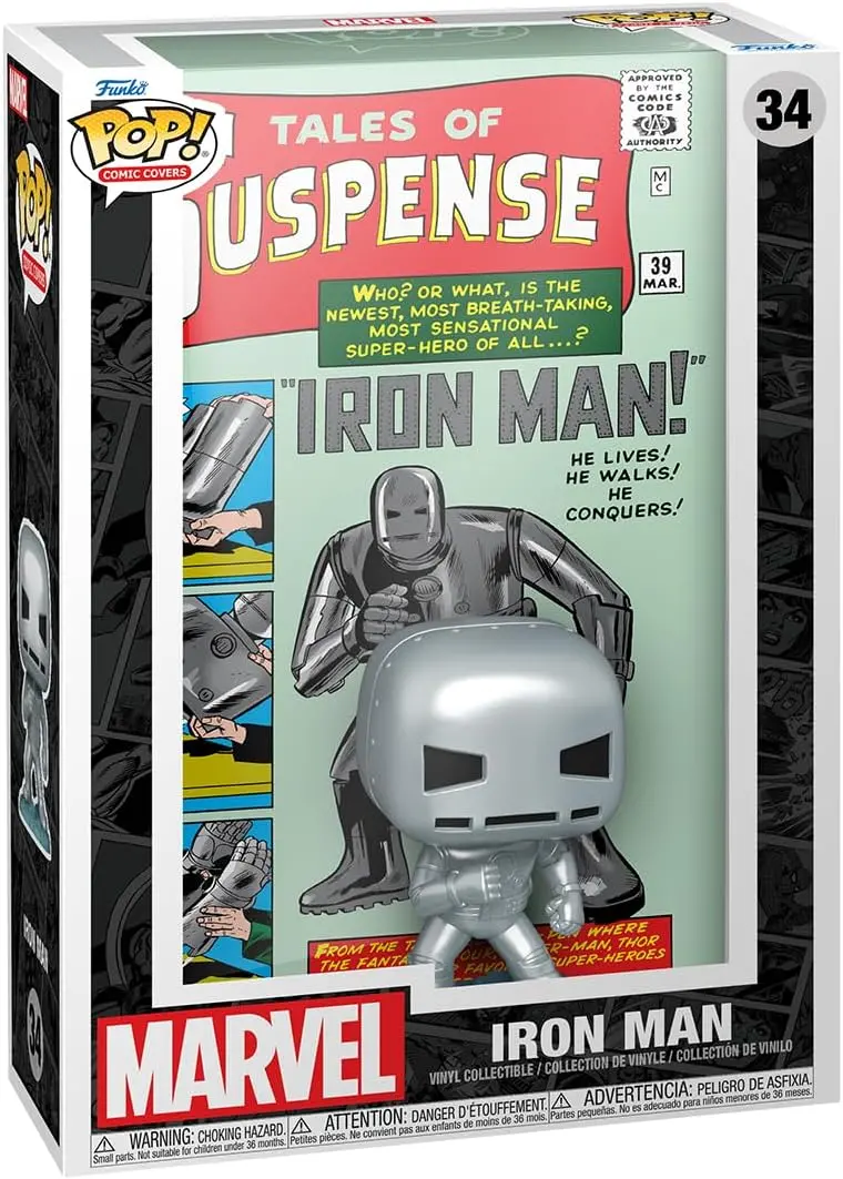 Funko Pop! Comic Covers #34 - Marvel: Tales Of Suspense #39 - Iron Man Vinyl Figure & Hardcase 72504 1