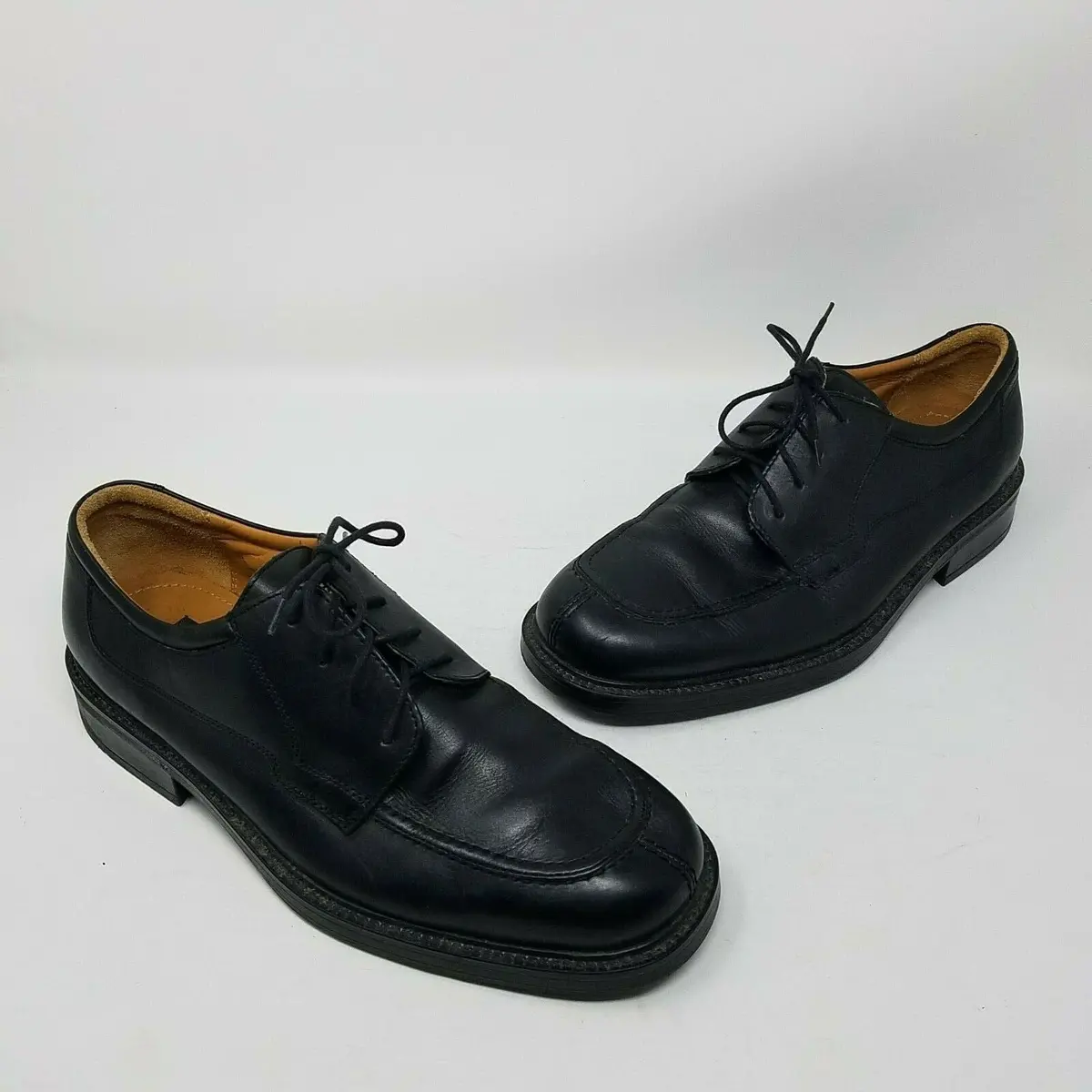 Bill Blass Italy Evans Black Leather Split Toe Derby Dress Shoes Mens 10 Oxfords 1