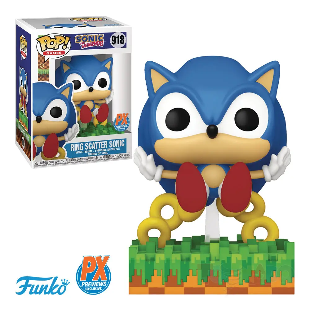 Funko Pop! Games #918 - Sonic The Hedgehog - Ring Scatter Sonic (Px Exclusive) Vinyl Figure (71557) 1