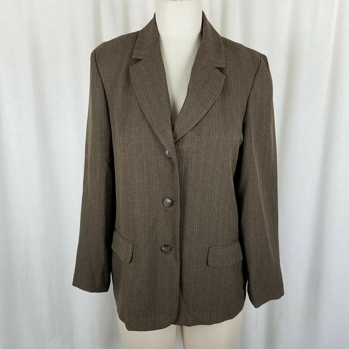 Alfred Dunner Petites Baker Street Polyester Blazer Jacket Womens 10P Blue Nos 1