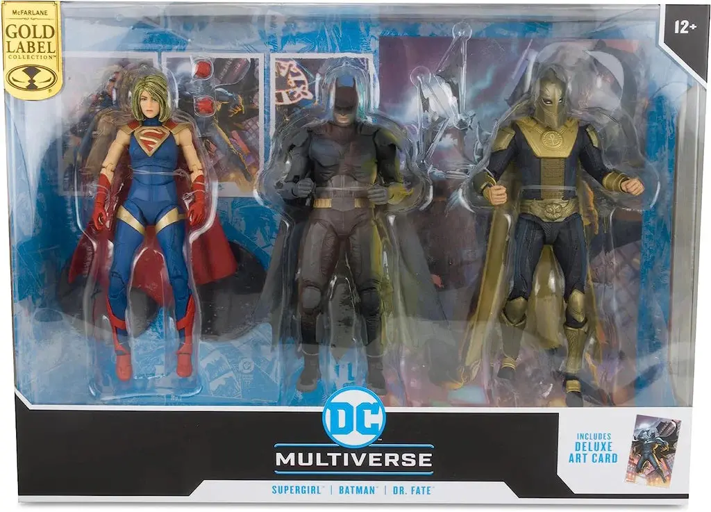 Dc Multiverse - Injustice 2 - Supergirl, Batman, Dr Fate Gold Label Action Figure 3-Pack (15748) Low Stock 1