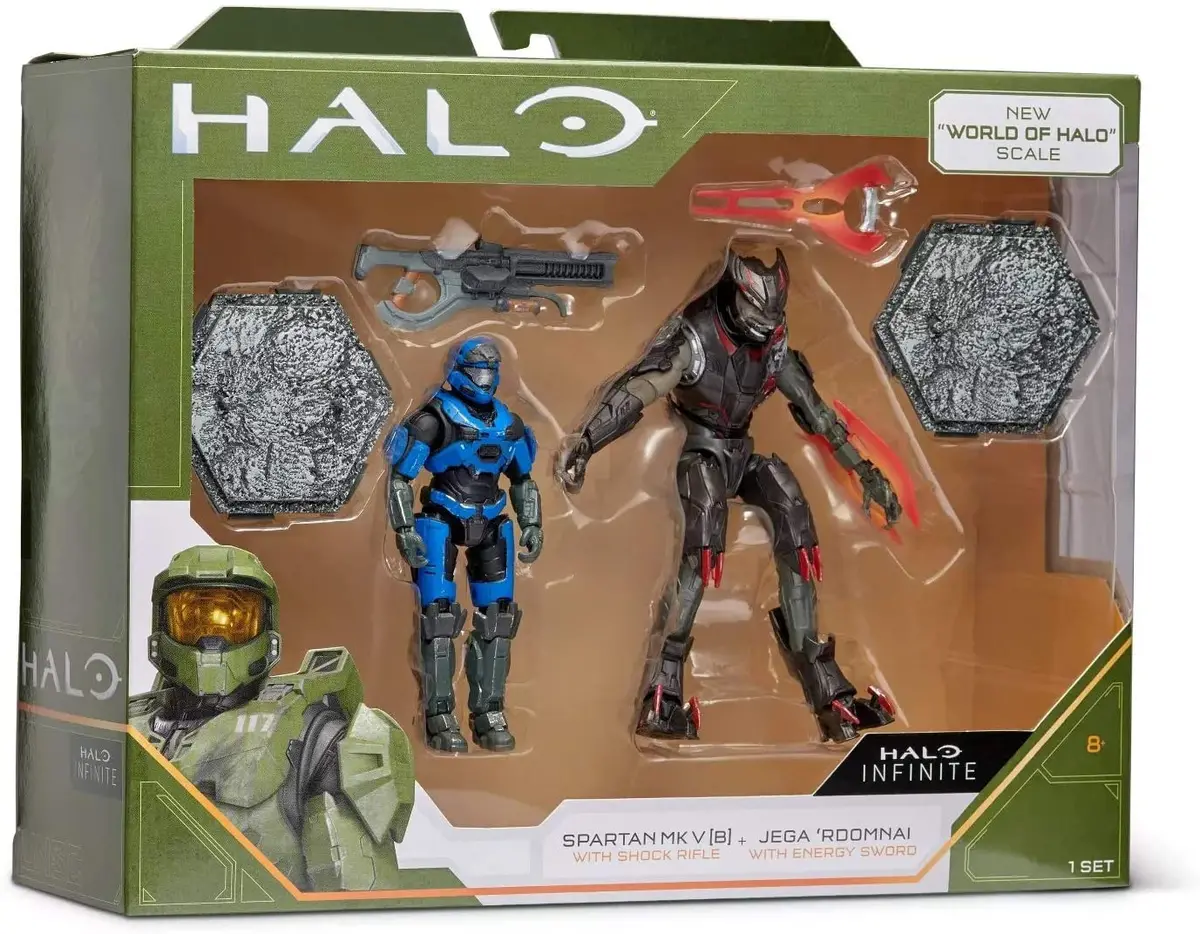 Jazwares/Wicked Cool - Halo Infinite - Spartan Mk [B] & Jega ’Rdomnai Action Figure 2-Pack (Hlw0011) Low Stock 1