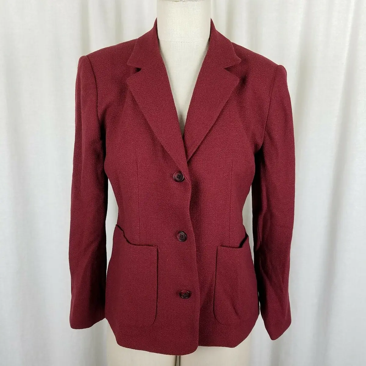 Vintage Ll Bean Lambswool Equestrian Riding Country Jacket Blazer Womens 4 80S 1