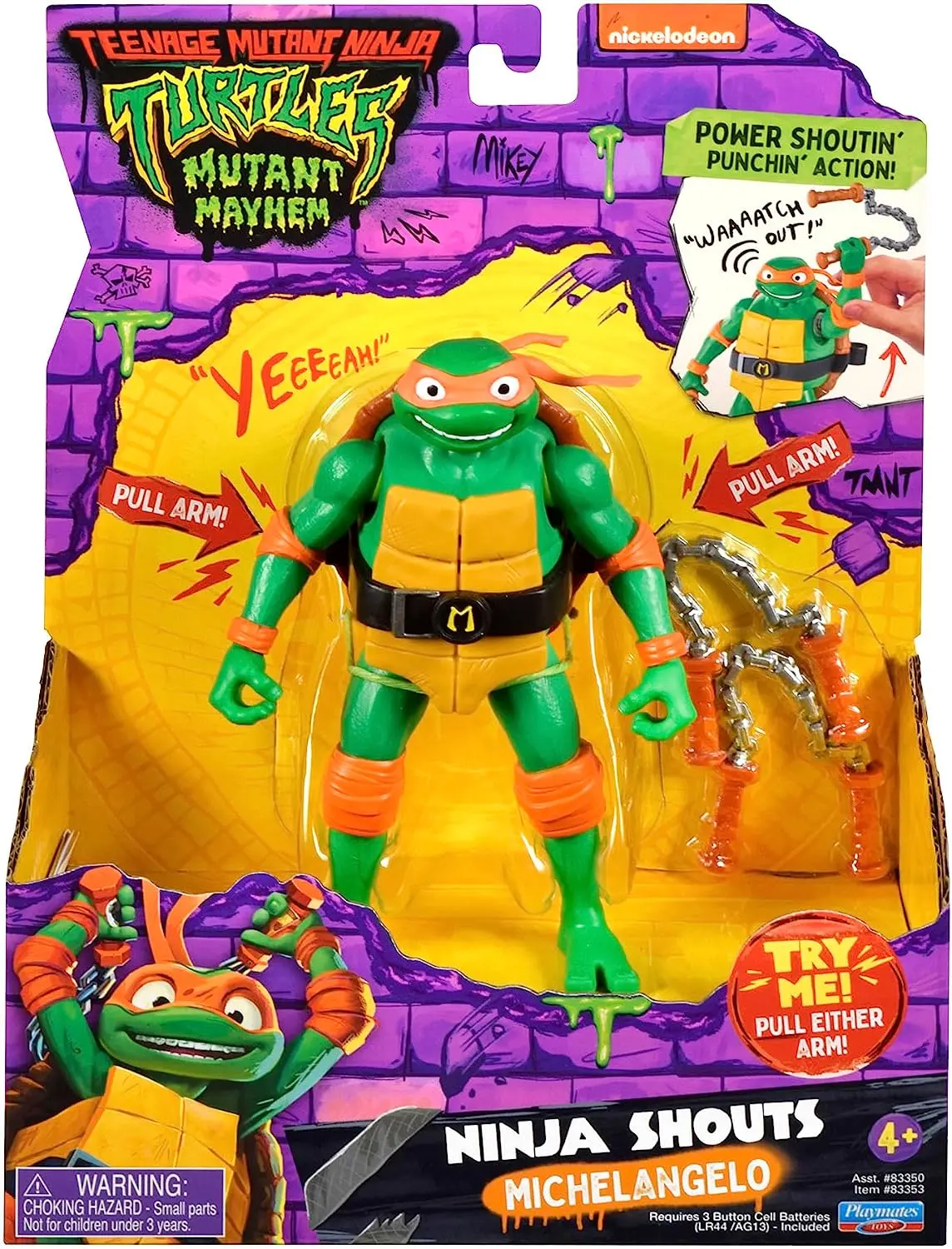 Teenage Mutant Ninja Turtles Mutant Mayhem - Deluxe Ninja Shouts Michelangelo Figure (83353) 1