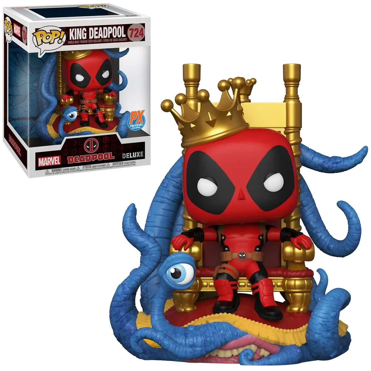 Funko Pop! Marvel #724 - King Deadpool Previews Exclusive Deluxe Vinyl Figure (52266) Low Stock 1