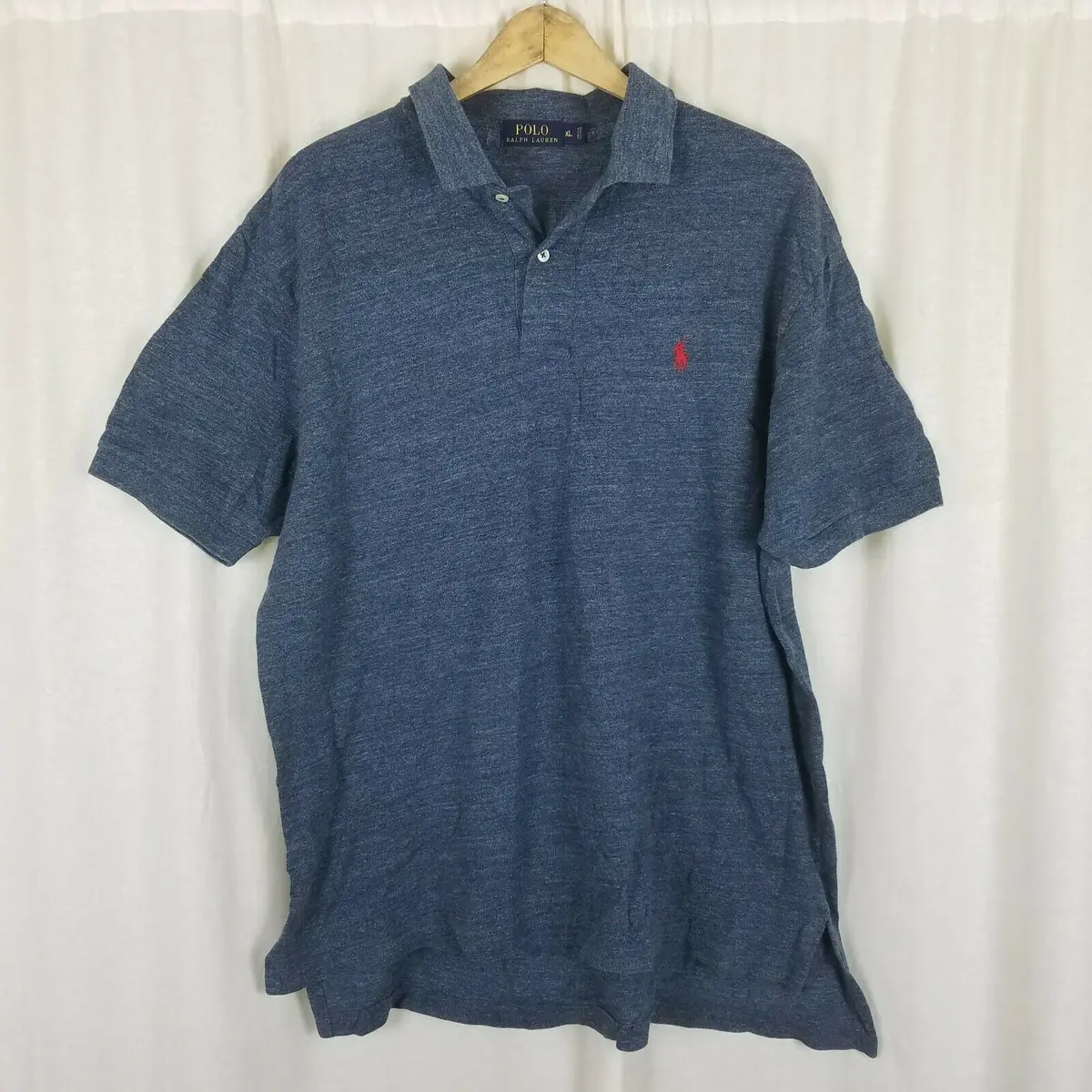 Polo Ralph Lauren Collared 1/4 Button Up Short Sleeve Shirt Mens Xl Heathered 1