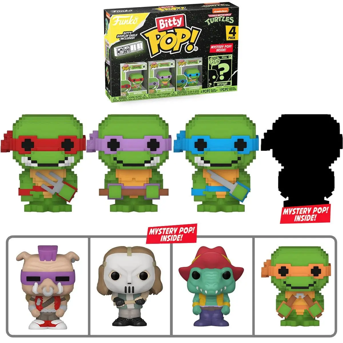 Funko Bitty Pop! Teenage Mutant Ninja Turtles (8-Bit) 4-Pack Vinyl Figures (71510) Low Stock 1