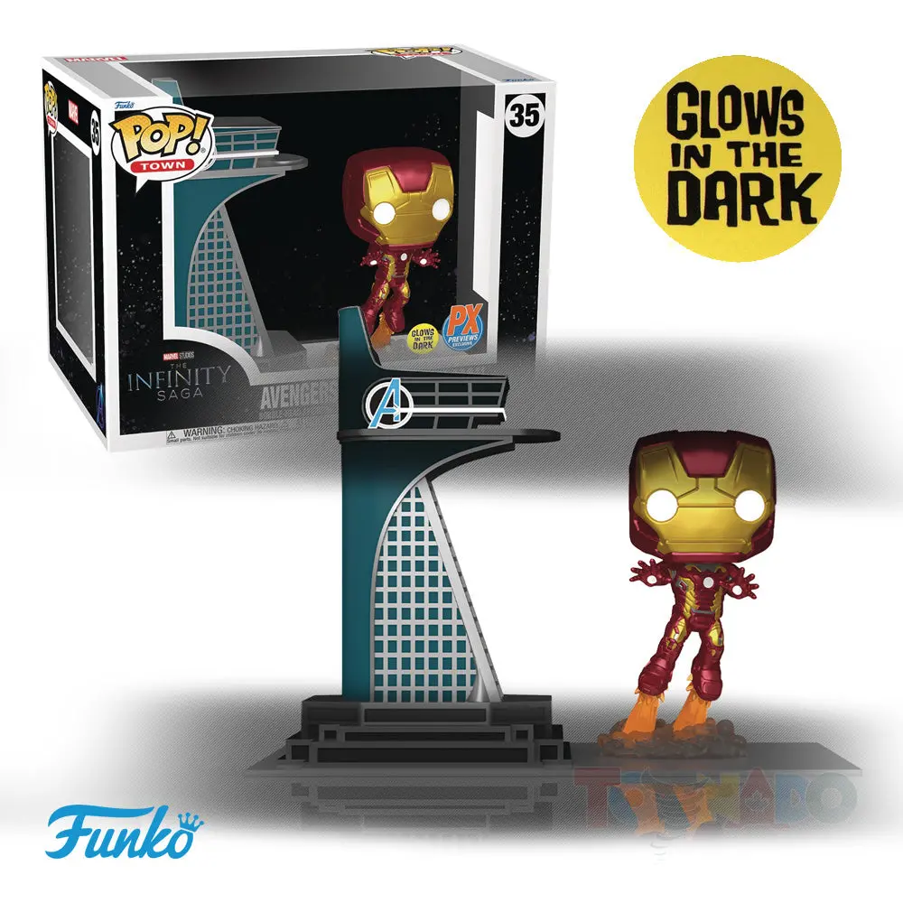 Funko Pop! Town #35 - Marvel - Avengers Tower Deluxe (Gitd) Exclusive Vinyl Figure (74582) 1