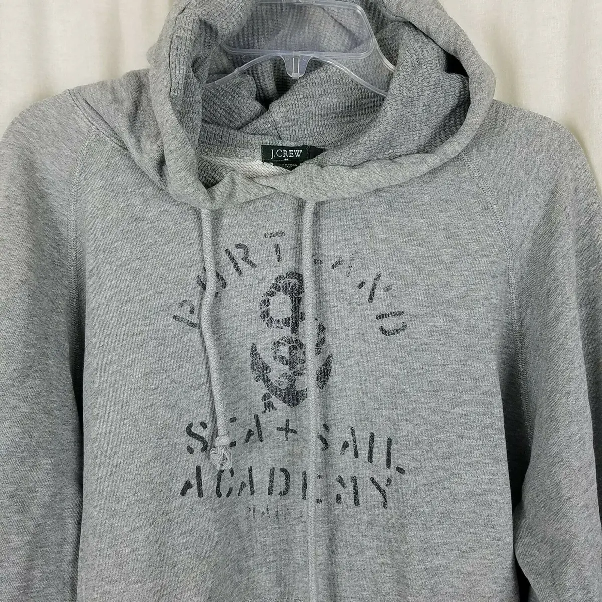 J.Crew Portland Sea & Sail Academy Maine Pullover Hoodie Sweatshirt Mens L Gray 1