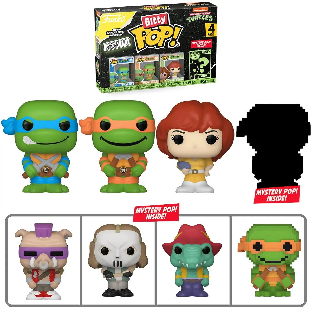 Funko Bitty Pop! Teenage Mutant Ninja Turtles (Leonardo) 4-Pack Vinyl Figures (71507) Low Stock 1