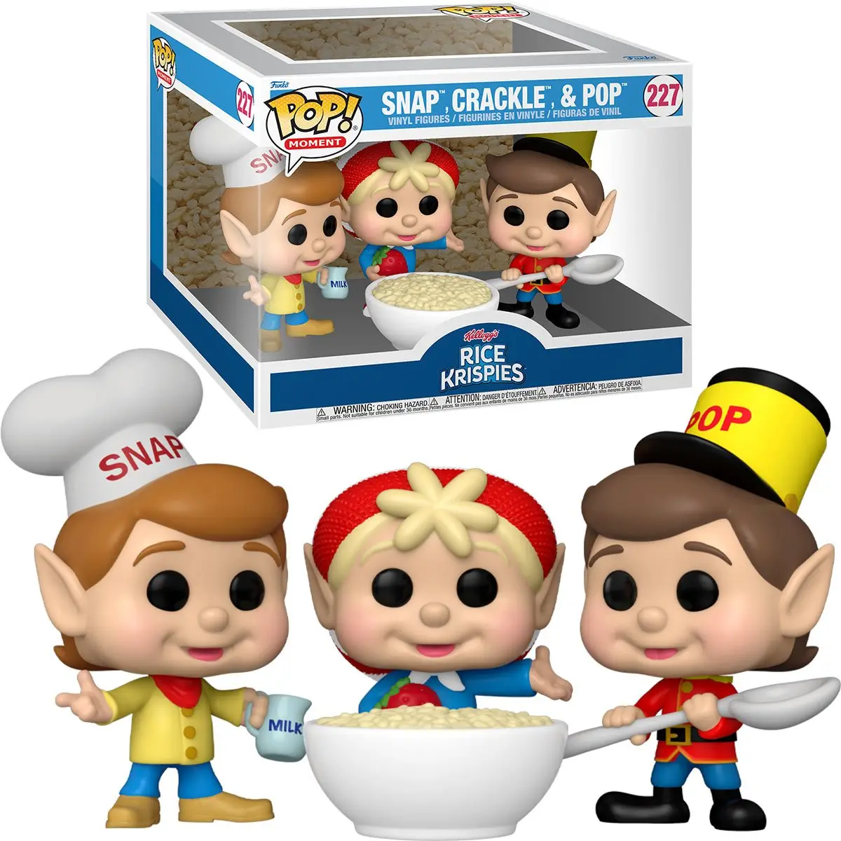 Funko Pop! Moment #227 - Kellogg's Rice Krispies Snap, Crackle, And Pop Vinyl Figure (75359) 1