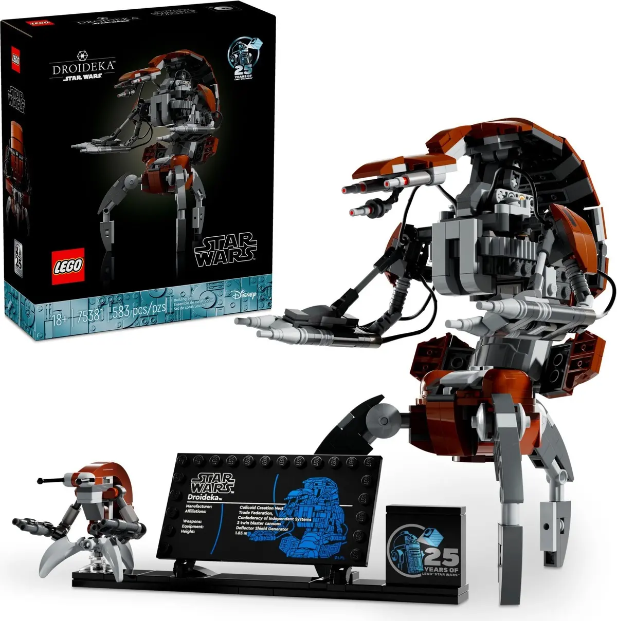 Lego Star Wars 25Th Anniversary: Episode 1 - The Phantom Menace - Droideka Droid Building Toy 75381 Low Stock 1
