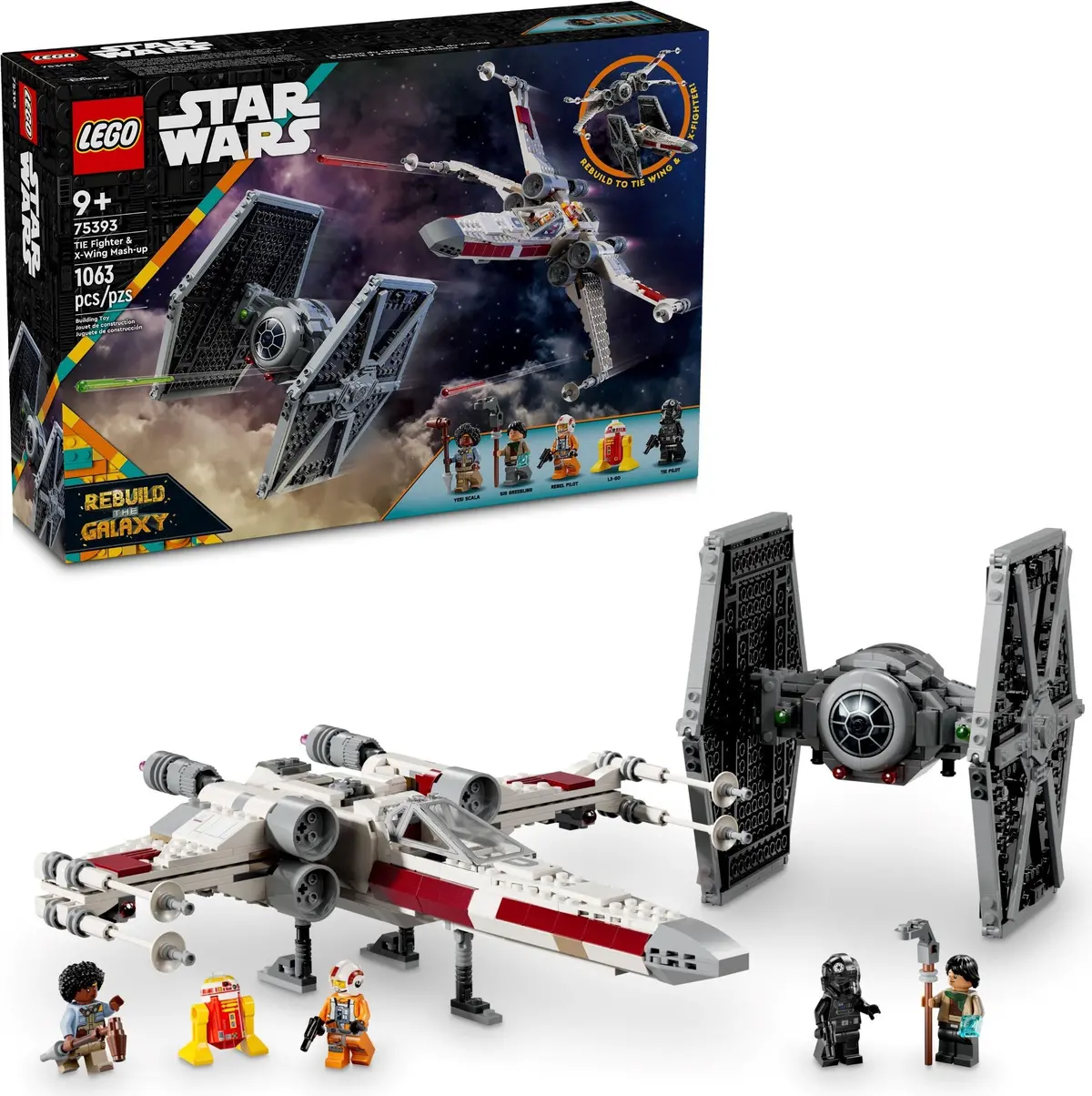 Lego Star Wars: Rebuild The Galaxy - Tie Fighter & X-Wing Mash-Up Building Toys (75393) Low Stock 1
