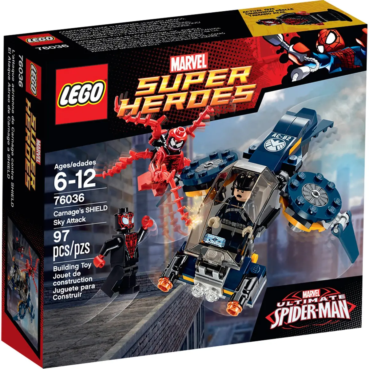 Lego Marvel Super Heroes - Ultimate Spider-Man - Carnage's Shield Sky Attack: Jet Flyer (76036) Building Toy Retired, Last One! 1