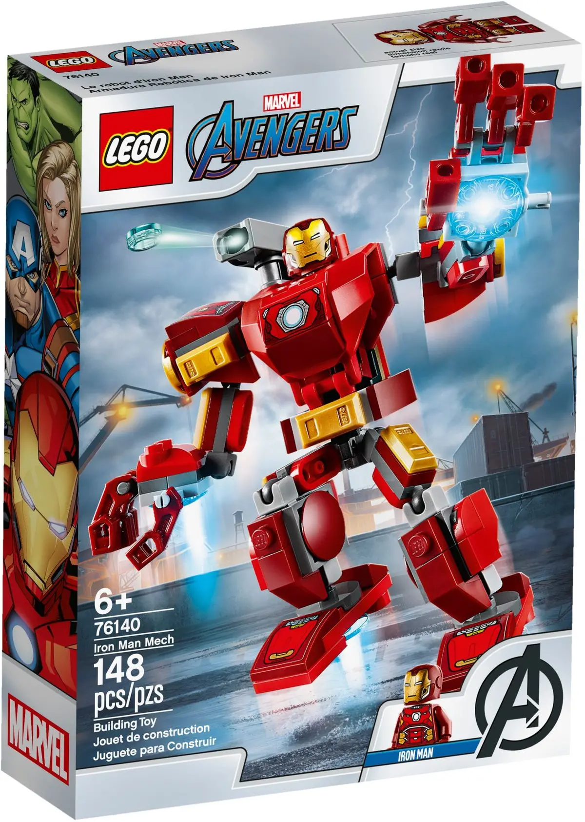 Lego Marvel - Avengers - Iron Man Mech With Iron Man Minifigure - Retired Building Toy Set (76140) Low Stock 1