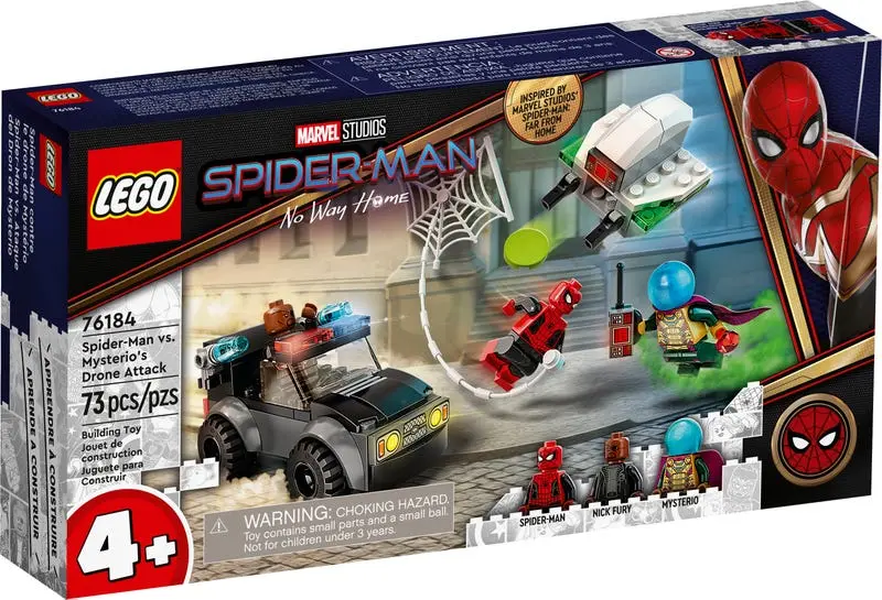 Lego Marvel Studios - Spider-Man: No Way Home - Spider-Man Vs. Mysterio'S Drone Attack Retired Building Toy (76184) Low Stock 1