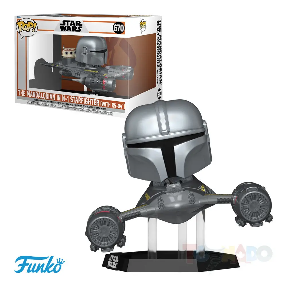 Funko Pop! Star Wars #670 The Mandalorian In N-1 Starfighter (With R5-D4) Deluxe Vinyl Figure 76549 Last One! 1
