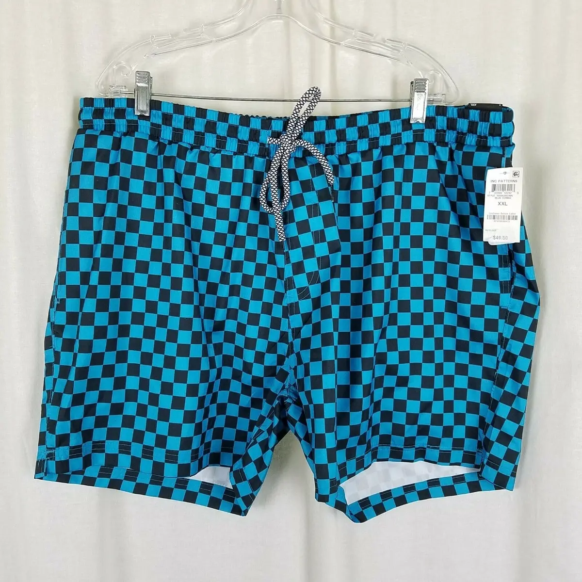 Inc Patterns Quick Dry Swim Trunks Briefs Swimming Shorts Suit Mens Xxl Blue Nwt 1
