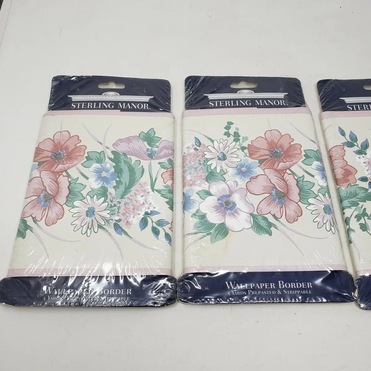 Imperial Sterling Regency Curtina Vintage Floral Wallpaper Border Lot Of 4 5 Yds 1
