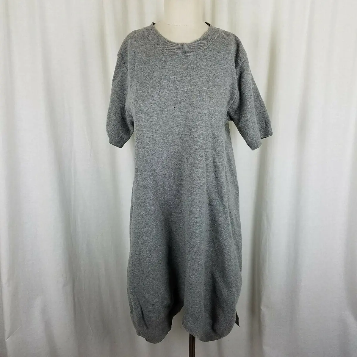 Anthropology Dra Los Angeles Wool Knit Sweater Dress Womens M Asymmetrical Gray 1