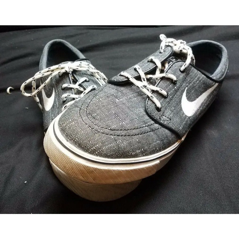 Zoom Nike Sb Stefan Janoski Canvas Skate Shoes Mens 7.5 Black Gum 615957-003 1