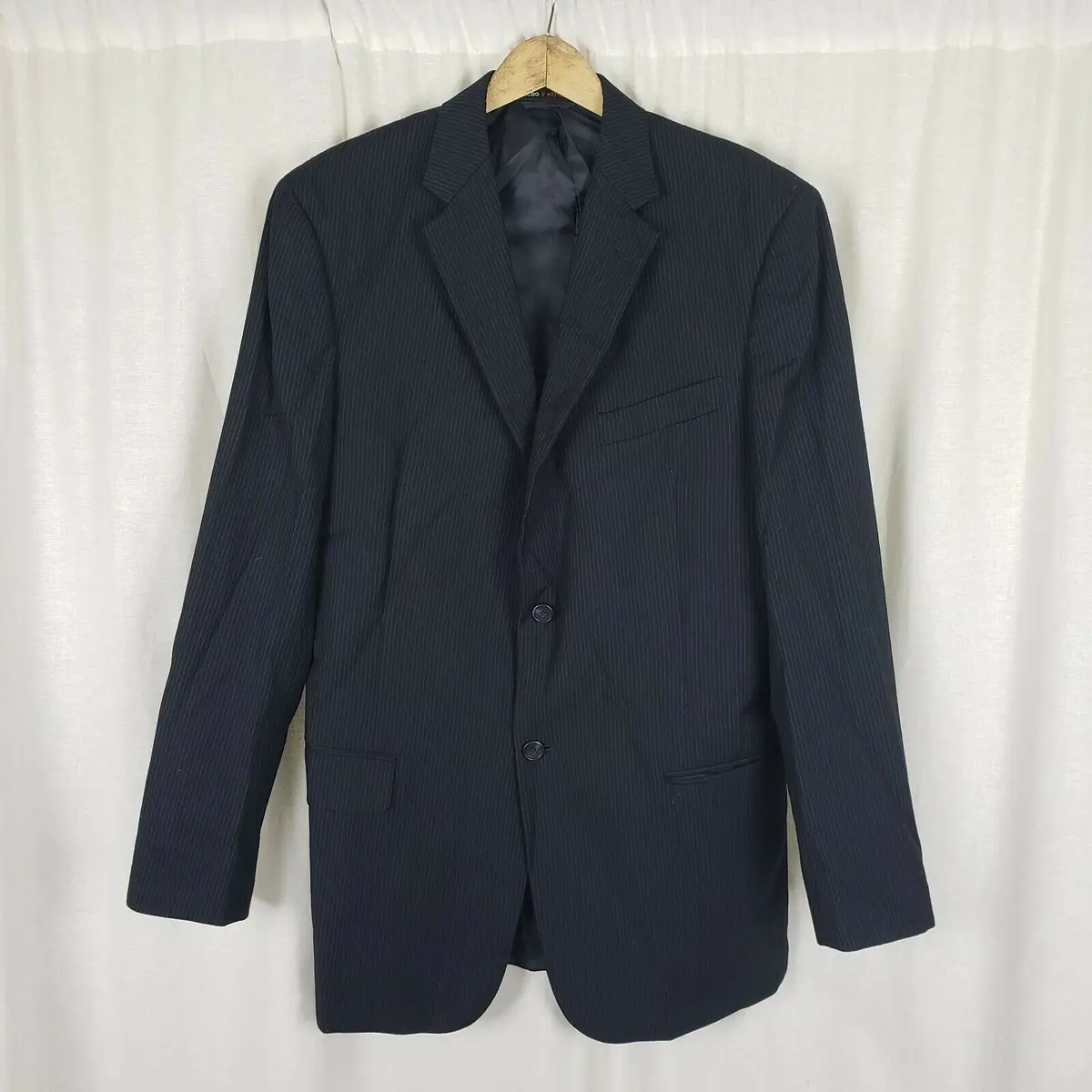 Bcbg Attitude Avalon Pinstriped Worsted Wool Sport Coat Jacket Blazer Mens 42L 1